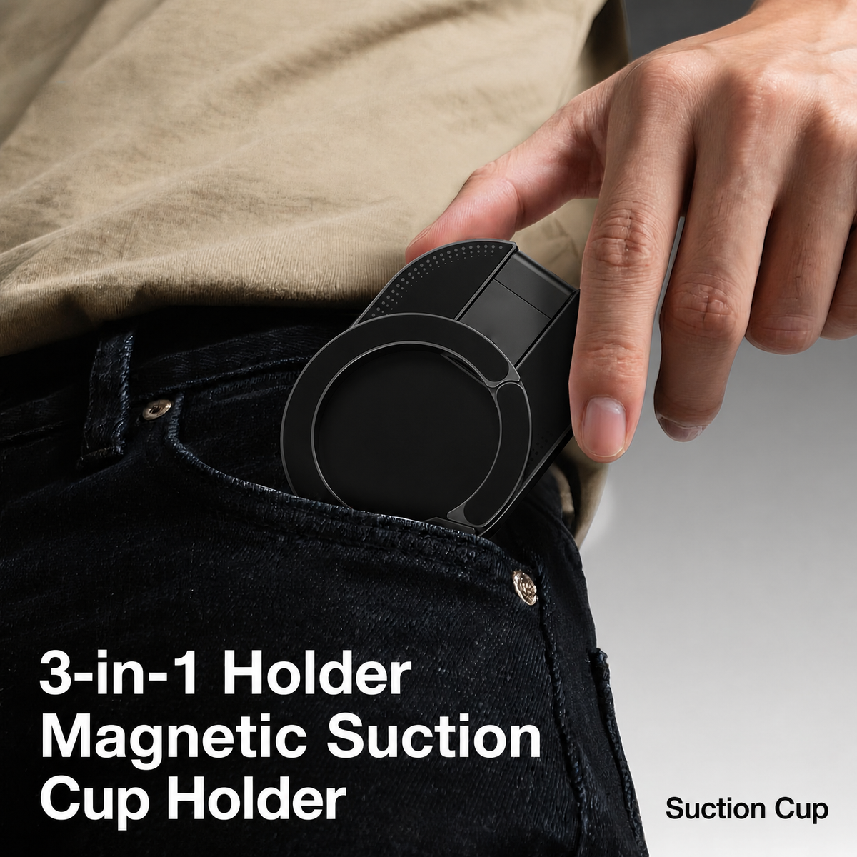 3-in-1 Magnetic Suction Phone Holder – Foldable & Rotatable Stand