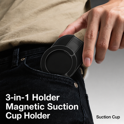 3-in-1 Magnetic Suction Phone Holder – Foldable & Rotatable Stand