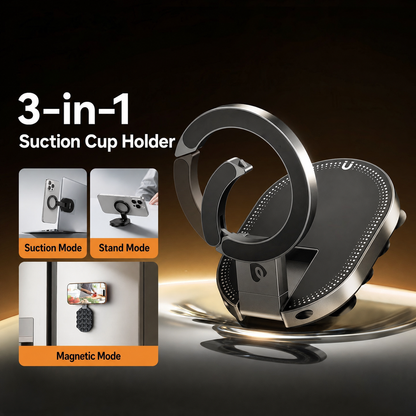 3-in-1 Magnetic Suction Phone Holder – Foldable & Rotatable Stand